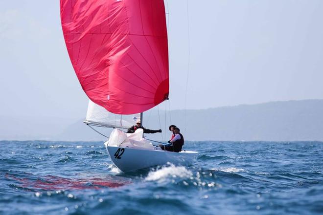 David Edwards' Iron Lotus coming to the finish line - Etchells Australian Championship © Stephen Collopy / RPAYC